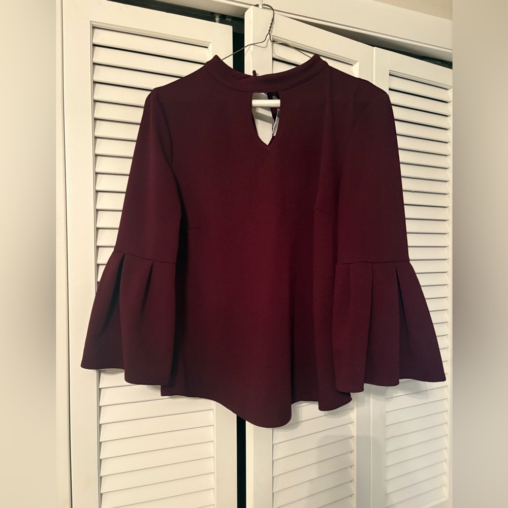New York & Company Burgundy Blouse